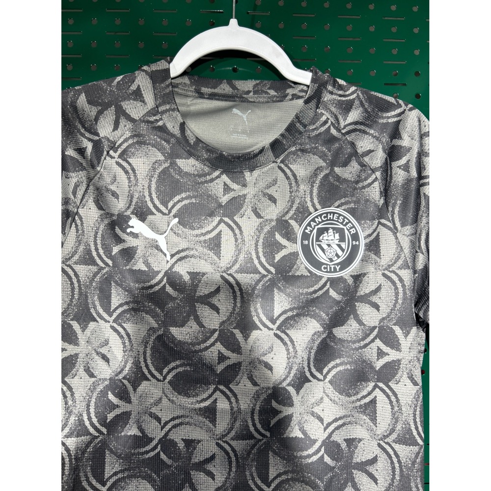 Puma Manchester City MCFC Warm Up Jersey Mens Small Black Gray 782167 11 NWT - Picture 2 of 6